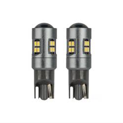 Set 2 becuri T10, 16 LED-uri, SMD 2016, 12-24V, W5W, 5500K, cu lupa, Canbus, 04234 Amio