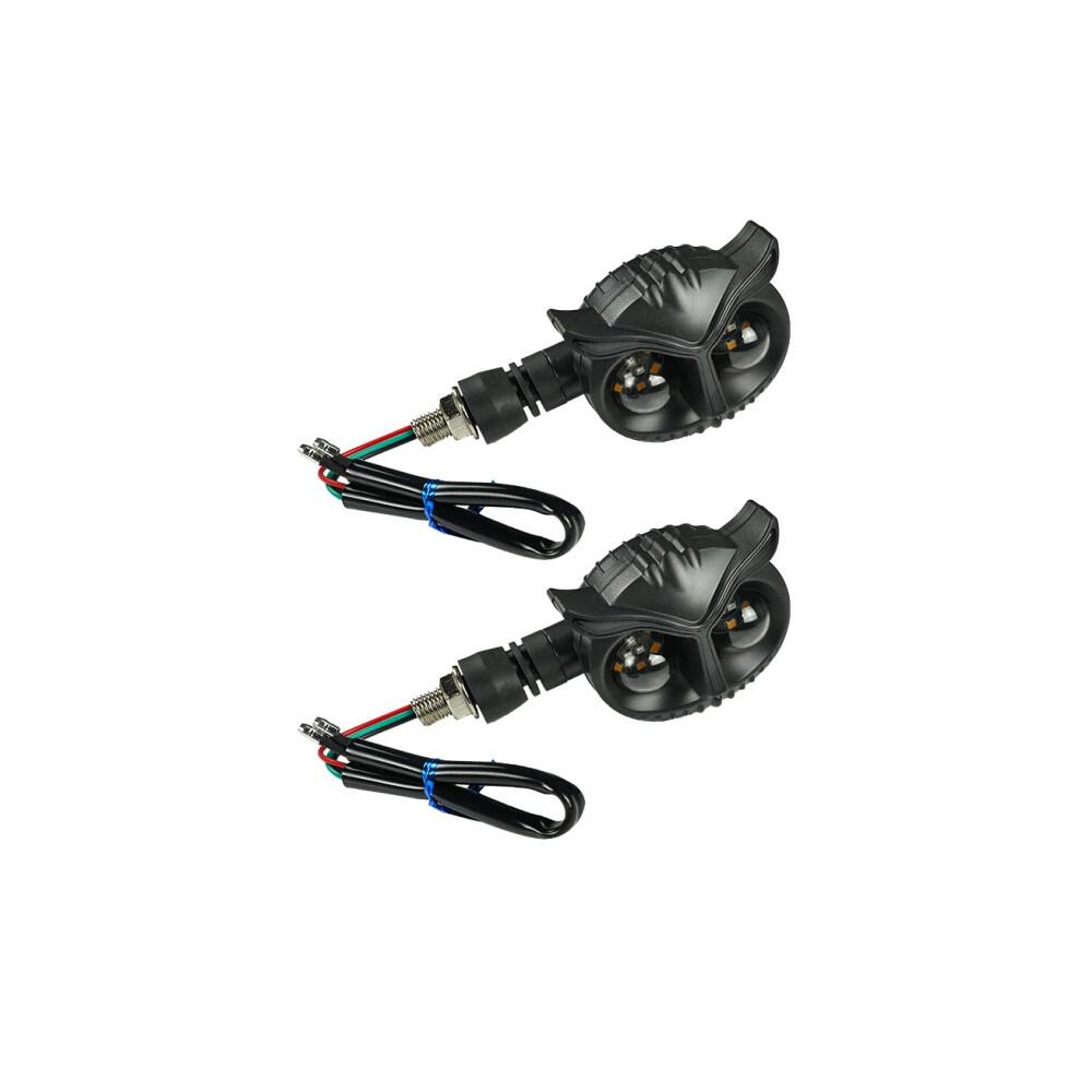 Set lampi pozitie si semnalizare moto, scuter, LED, tip bufnita, lumina alba si galbena, \Art ZC-Motoy
