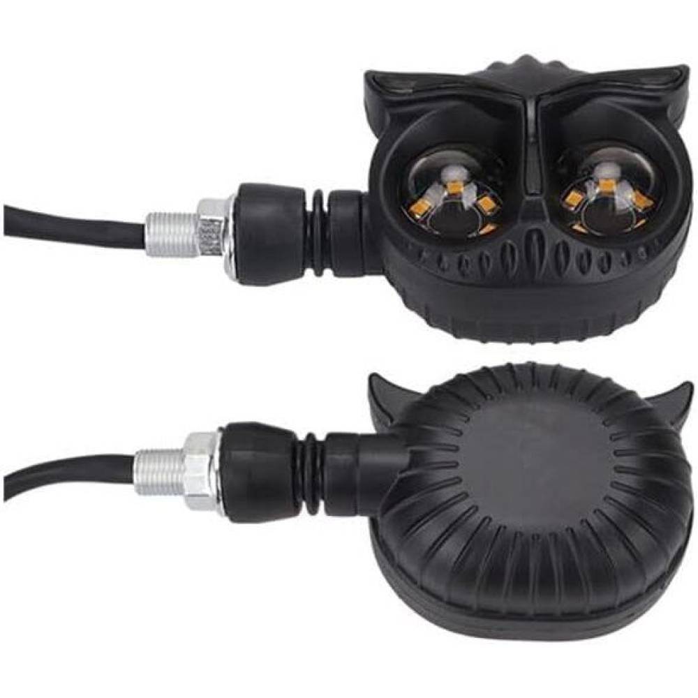 Set lampi pozitie si semnalizare moto, scuter, LED, tip bufnita, lumina alba si galbena, \Art ZC-Motoy