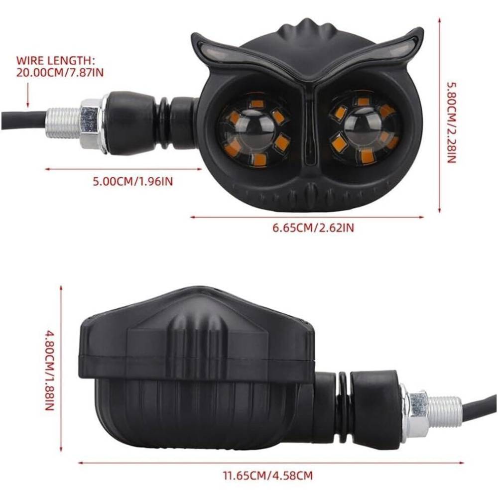 Set lampi pozitie si semnalizare moto, scuter, LED, tip bufnita, lumina alba si galbena, \Art ZC-Motoy