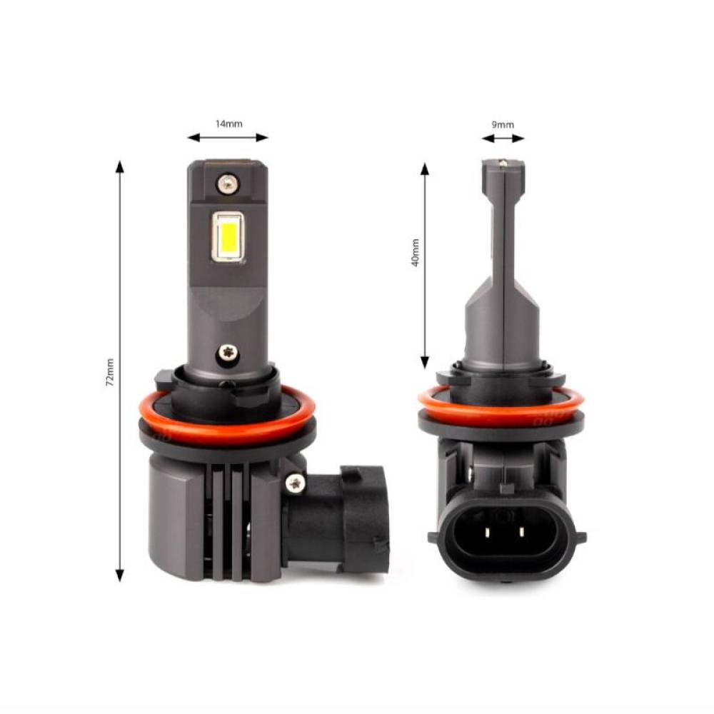 Set 2 becuri H8, H9, H11, H16, LED, 12V, 44W, 3936lm, 6500K, cu ventilator, Canbus, X4 Aviator 03765 Amio