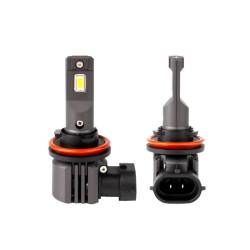 Set 2 becuri H8, H9, H11, H16, LED, 12V, 44W, 3936lm, 6500K, cu ventilator, Canbus, X4 Aviator 03765 Amio