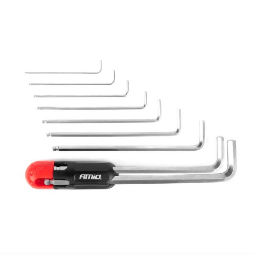 Set 9 chei imbus Hexagonale, 1.5-10mm, cu maner, lungi, 04303 Amio