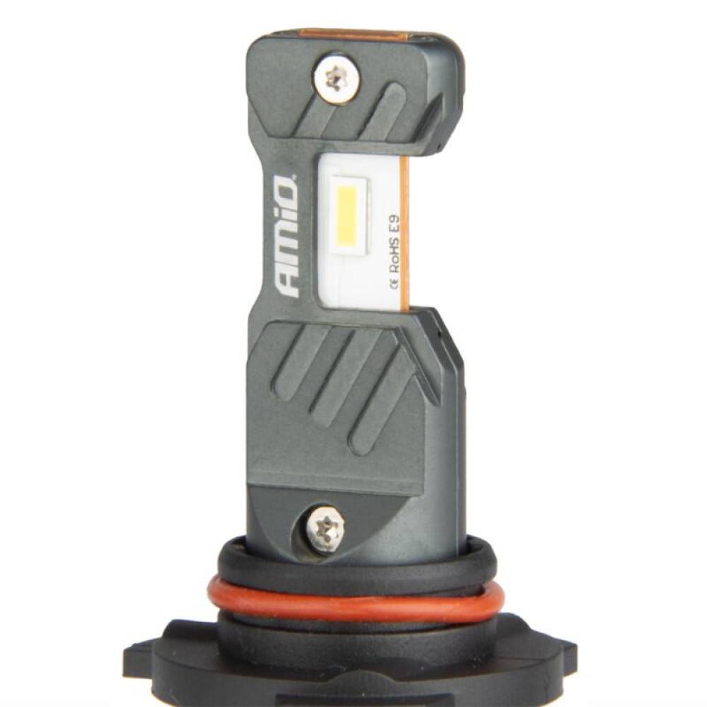 Set 2 becuri HB3, HIR1, H10, Led CSP, 12V, 60W, 5600lm, 6000K, Canbus, aluminiu, Hybrid 04117 Amio
