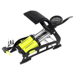 Pompa aer picior cu manometru, 2 cilindri, 2x45mm, 11 bar, 3 adaptori, 83502 Carmotion