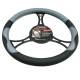 Husa volan 37-39cm, piele ecologica, perforata, negru cu gri Luxury Carco 61068