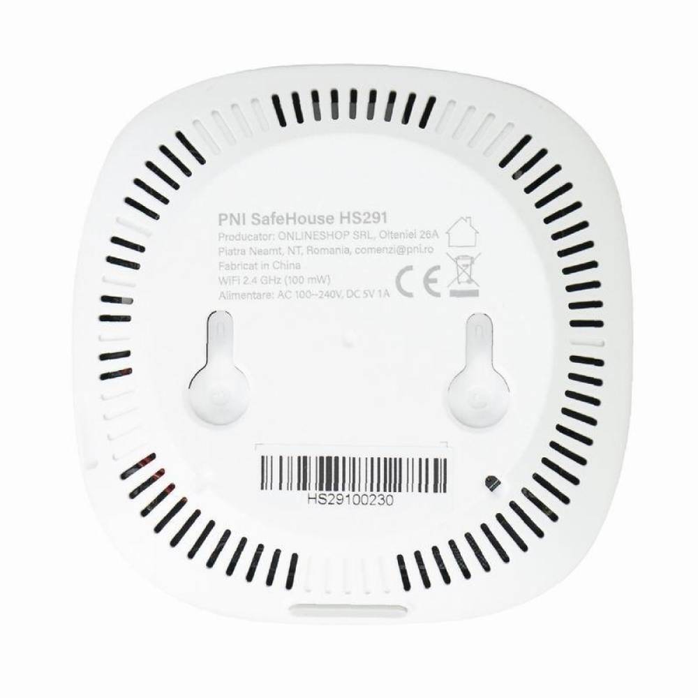 Senzor de calitate a aerului si dioxid de carbon (CO2) PNI SafeHouse HS291 cu Wi-Fi, control din aplicatia Tuya Smart, monitorizare CO2, temperatura, umiditate, afisare data ora, meniu setari, acumulator