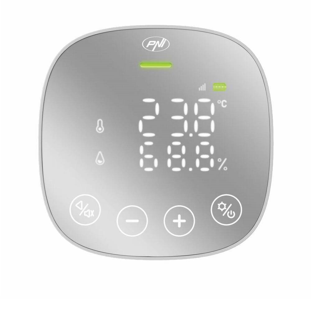 Senzor de calitate a aerului si dioxid de carbon (CO2) PNI SafeHouse HS291 cu Wi-Fi, control din aplicatia Tuya Smart, monitorizare CO2, temperatura, umiditate, afisare data ora, meniu setari, acumulator