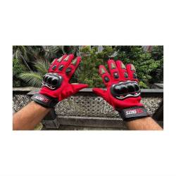 Set 2 manusi moto rosii, deget touchscreen, 11371