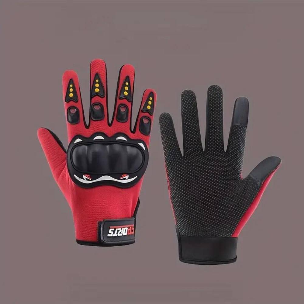Set 2 manusi moto rosii, deget touchscreen, 11371