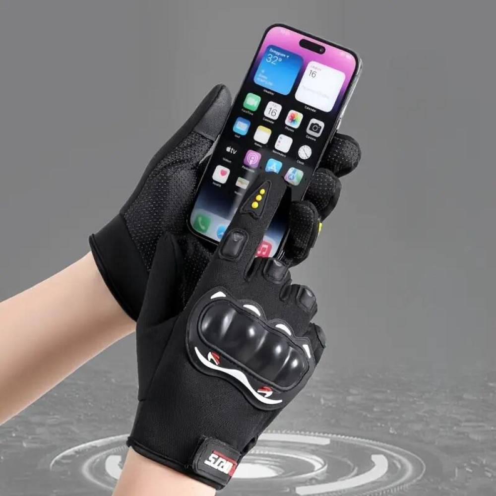 Set 2 manusi moto rosii, deget touchscreen, 11371