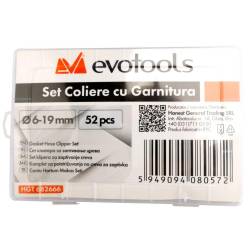 Trusa coliere antivibratie cu garnitura, P-CLIP, 6-19mm, 52buc HGT 682666 Evotools