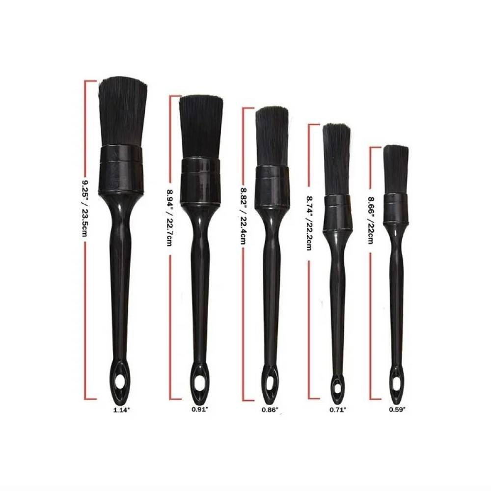 Set 5 pensule delicate, pentru detailing, interior-exterior, Soft AKC8104