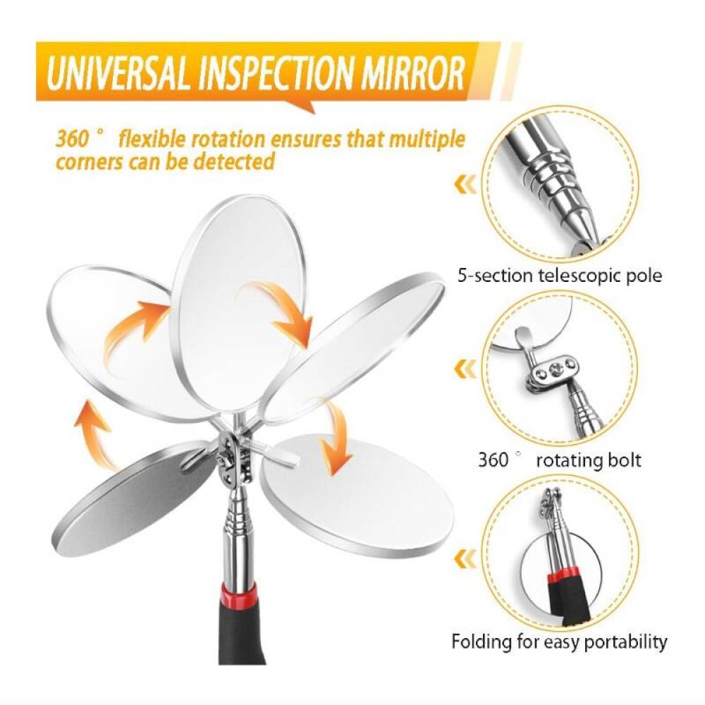 Set oglinda inspectie telesocpica si recuperator magnetic cu lanterna LED, AKC8221 TruckLed