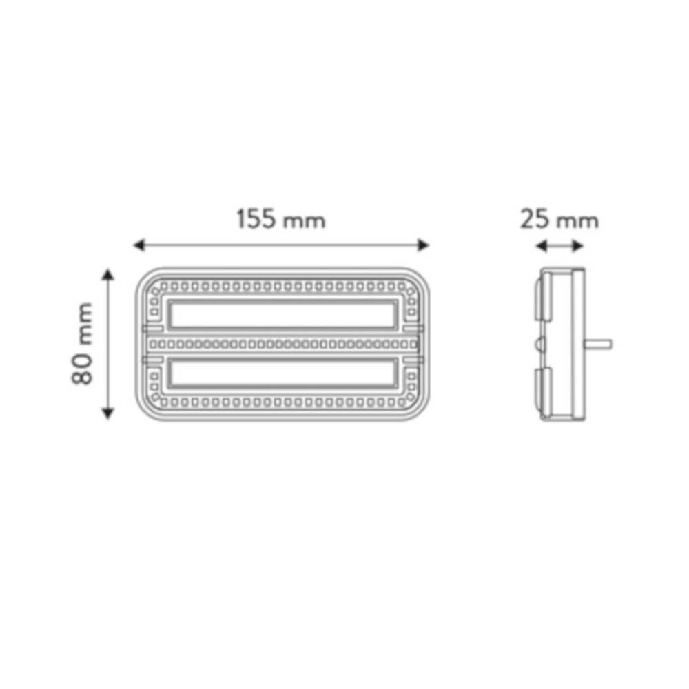 Kit lampi remorca LED, magnetice, 3 functii, 155x80, 12-24V, 7.5m lampa-priza, 2.5m lampa, TT.12024