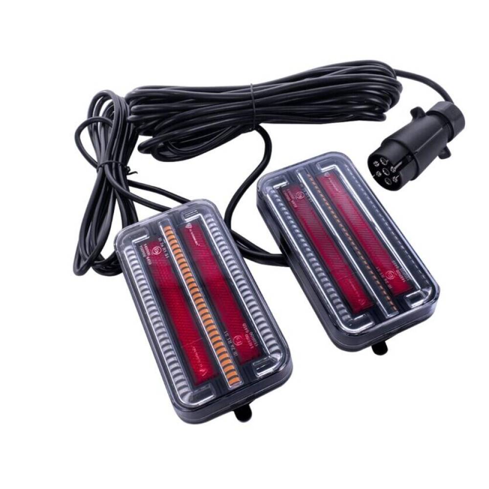 Kit lampi remorca LED, magnetice, 3 functii, 155x80, 12-24V, 7.5m lampa-priza, 2.5m lampa, TT.12024