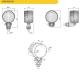 Proiector lucru fi 66 cu Led-uri, 12-24V, 20W, 2000lm, CRC4F. 59400.02 Wesem