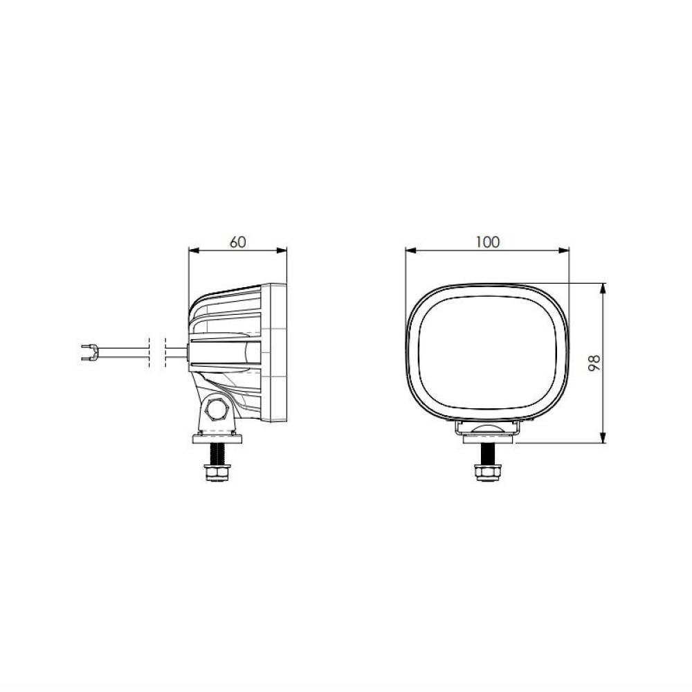 Proiector lucru 100x85, LED, cu functie stroboscopica albastra, 12-24V, 14W, 1200lm, 5600K, cablu 1.5m, LRD3069 Horpol