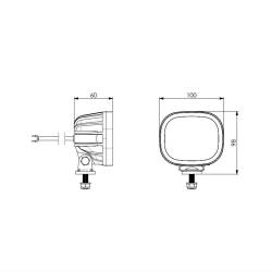 Proiector lucru 100x85, LED, cu functie stroboscopica albastra, 12-24V, 14W, 1200lm, 5600K, cablu 1.5m, LRD3069 Horpol