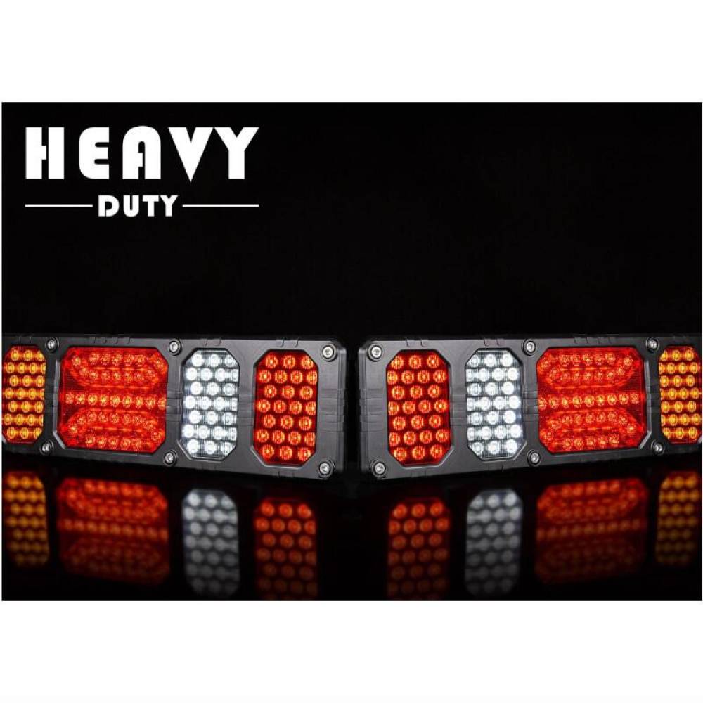 Lampa stop 450x139, 6 functii, cu ceata si mers inapoi, cu cablu 1.5m, 24V, stanga, HEAVY DUTY Horpol LZD 2854
