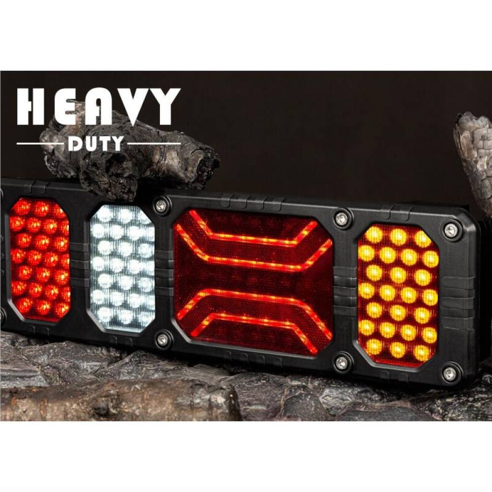 Lampa stop 450x139, 6 functii, cu ceata si mers inapoi, cu cablu 1.5m, 24V, stanga, HEAVY DUTY Horpol LZD 2854