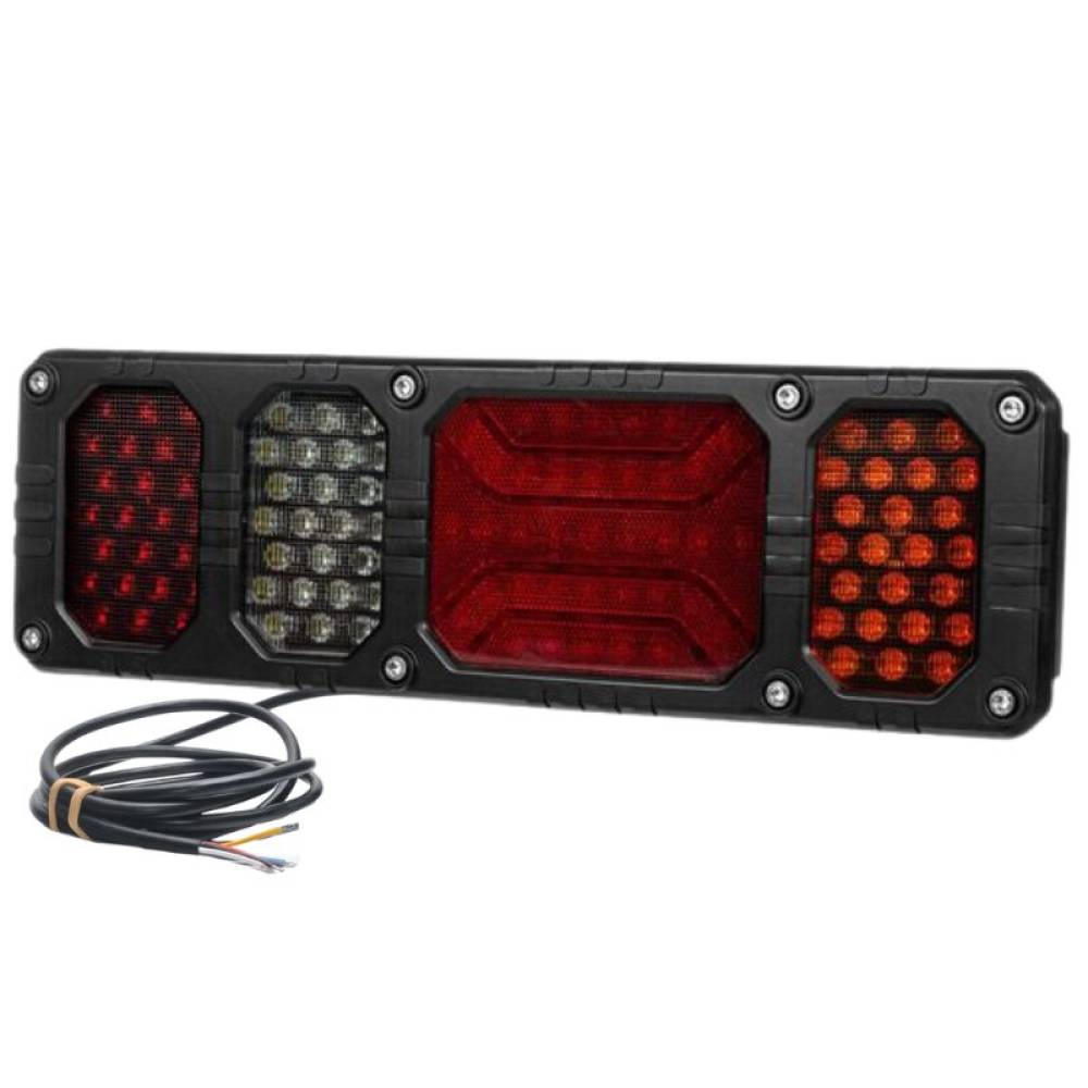 Lampa stop 450x139, 6 functii, cu ceata si mers inapoi, cu cablu 1.5m, 24V, stanga, HEAVY DUTY Horpol LZD 2854