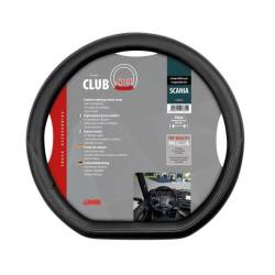 Husa volan 42-44cm, pentru camion SCANIA R/S, IVECO S-WAY, imitatie piele neagra, forma D-SHAPE, 97839 Lampa