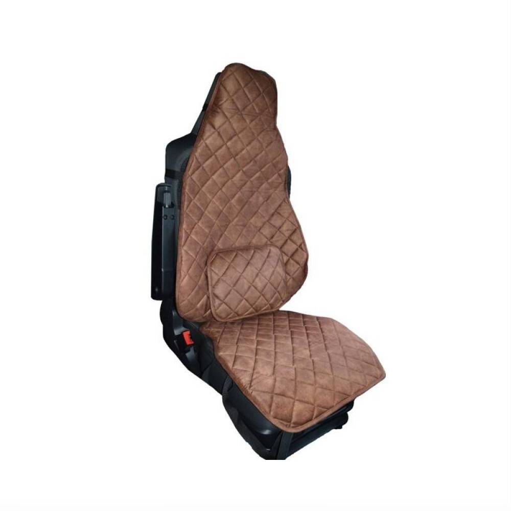 Set 2 huse scaune camion universale, maro, material catifea, PKR040 ARS