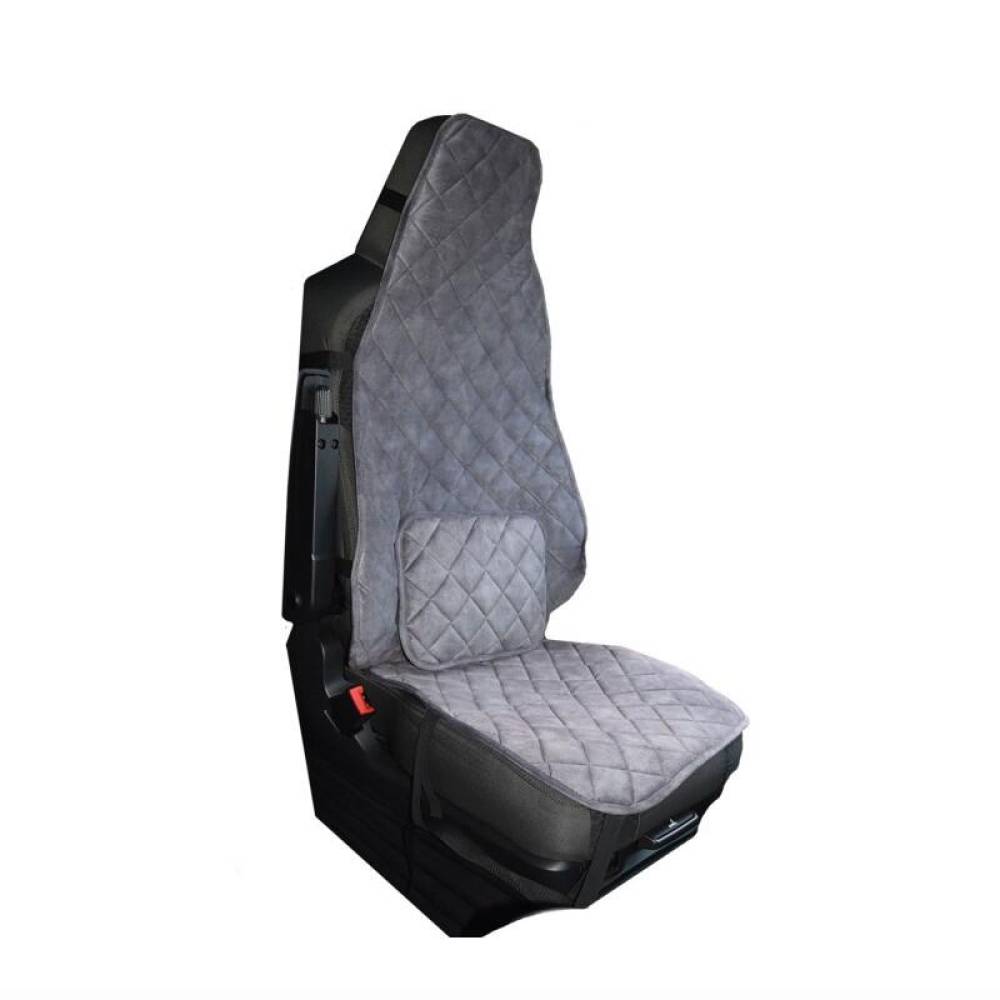 Set 2 huse scaune camion universale, gri, material catifea, PKR039 ARS