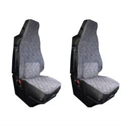 Set 2 huse scaune camion universale, gri, material catifea, PKR039 ARS
