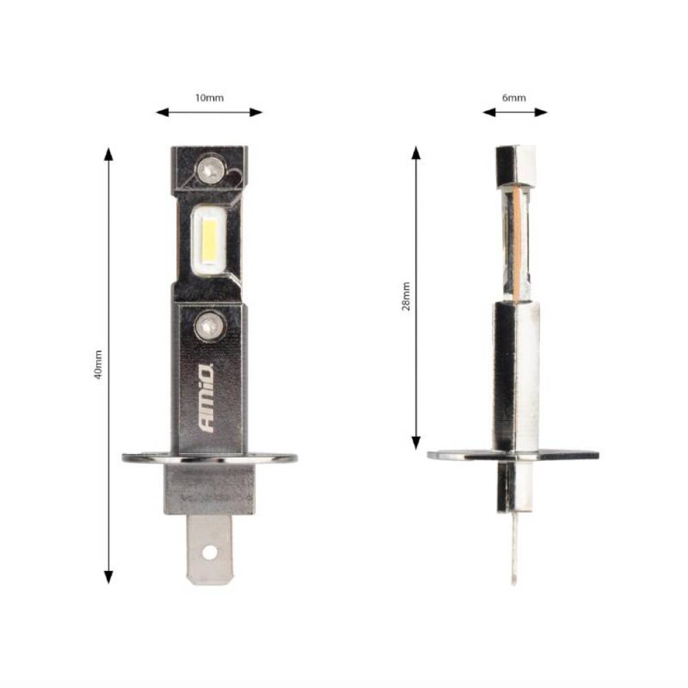 Set 2 becuri H1, LED, 12V, 60W, 5600lm, 6000K, Canbus, Hybrid 04112 Amio