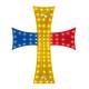 Cruce luminoasa steag Romania, cu 81led, ventuza, 12-24v, Cross  HAL474
