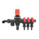 Distribuitor erbicidat 3 cai cu manometru glicerina (intrare 28mm, iesire 15mm) IXIN bs69
