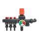 Distribuitor erbicidat 3 cai cu manometru glicerina (intrare 28mm, iesire 15mm) IXIN bs69