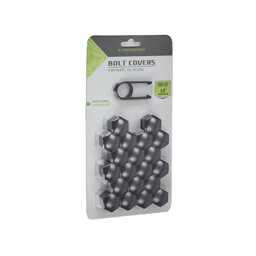 Set 20 capacele plastic, pentru prezoane 19inch, grafit, 63785 Carmotion