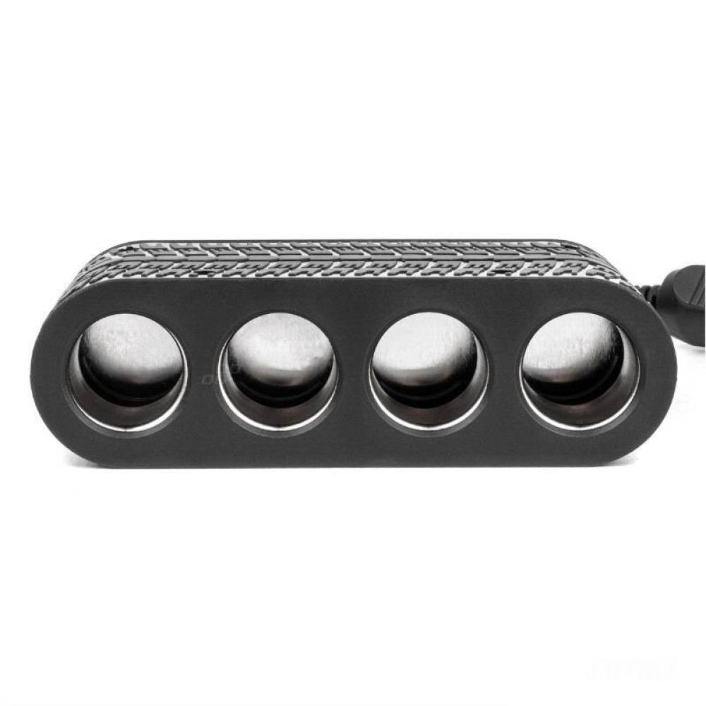 Stecher cu 4 prize, 2xUSB-A, 1xUSB-C, 12-24V, 120W, cablu 80cm, Tire Track, 04367 Amio