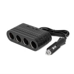 Stecher cu 4 prize, 2xUSB-A, 1xUSB-C, 12-24V, 120W, cablu 80cm, Tire Track, 04367 Amio