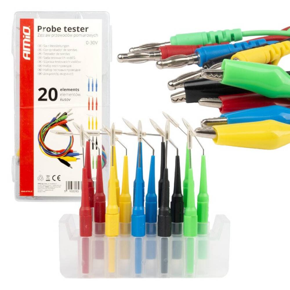 Set 20 cabluri si accesorii testare, pentru multimetre, 04274 Amio 