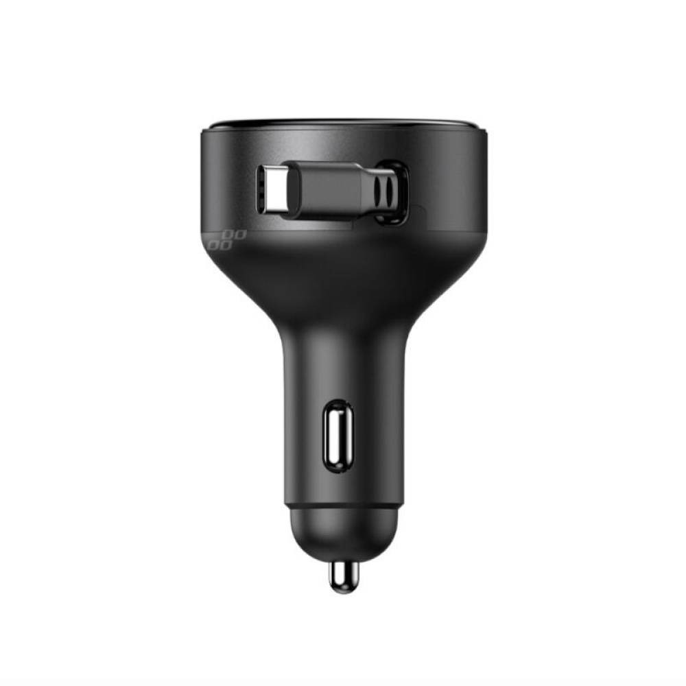 Incarcator auto 1xUSB Tip C, cu cablu retractabil USB-C, 12-24V, 60W, 04368 Amio