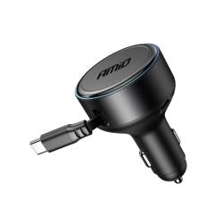 Incarcator auto 1xUSB Tip C, cu cablu retractabil USB-C, 12-24V, 60W, 04368 Amio