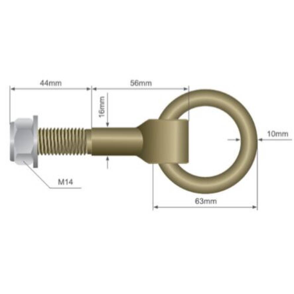 Inel ancorare podea, tip Pin, filet M14, inel fi63 exterior, h 100mm, Solus UPZK1
