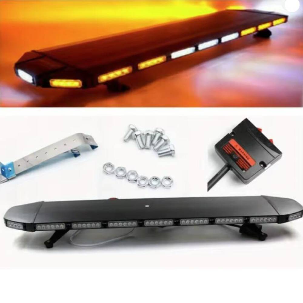 Girofar rampa transversal 116x22 cm, LED, 12-24V, 20 module LED, 73 Leduri, 2 intrerupatoare, 8136A-7 Amber