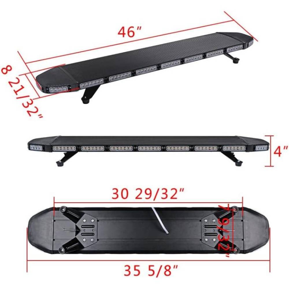 Girofar rampa transversal 116x22 cm, LED, 12-24V, 20 module LED, 73 Leduri, 2 intrerupatoare, 8136A-7 Amber
