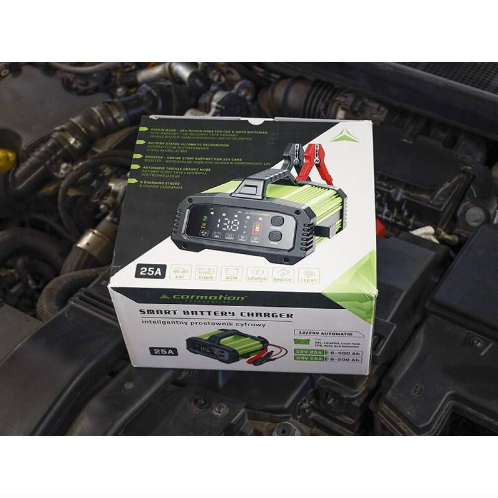 Redresor cu pornire Jump Starter, 12V 25A 6-400Ah, 24V 15A 6-200Ah, digital, auto-truck, 58699 Carmotion 