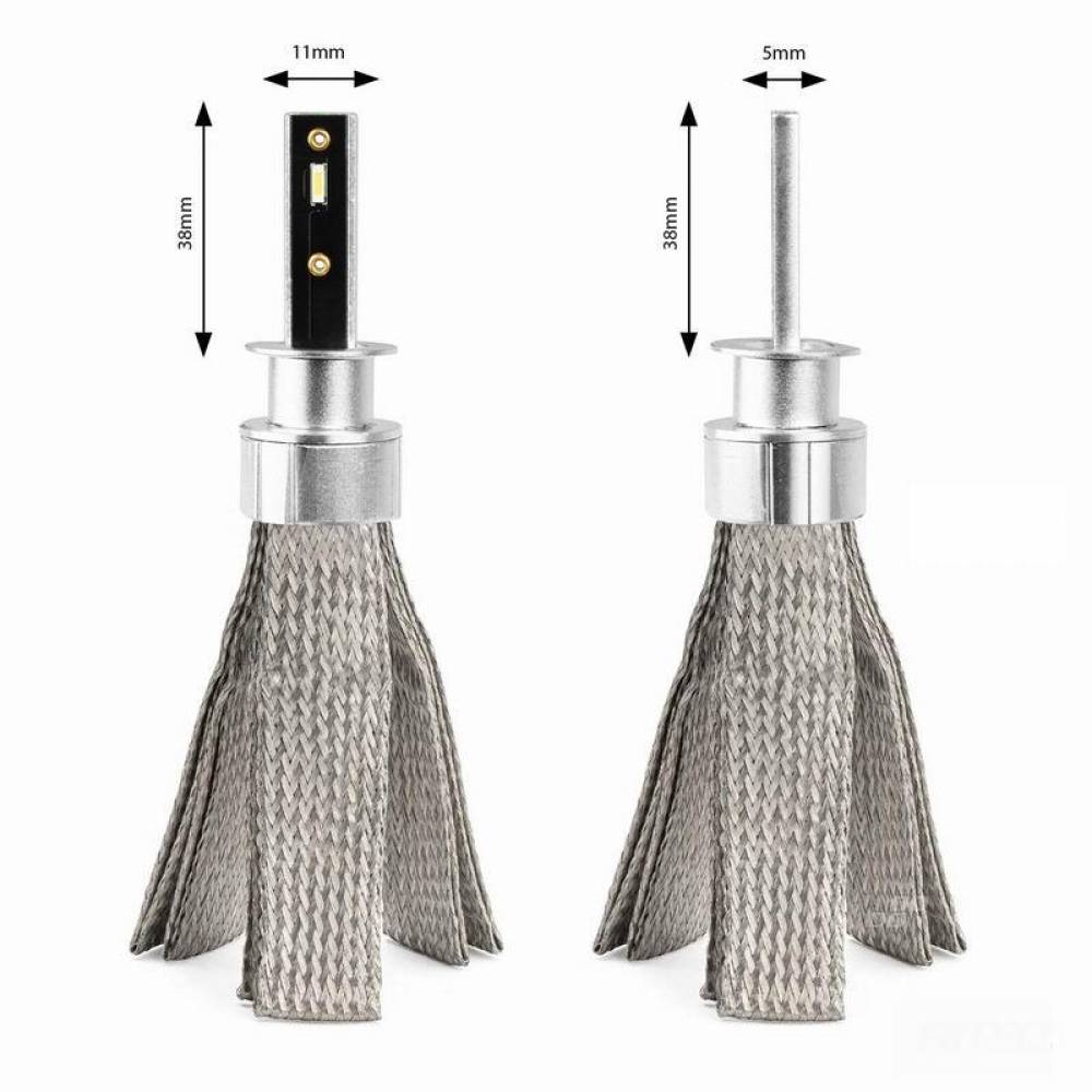 Set 2 becuri H1 2 LED-uri, 12-24V, 50W, 4300lm, 6000K, cu canbus, Amio 03655