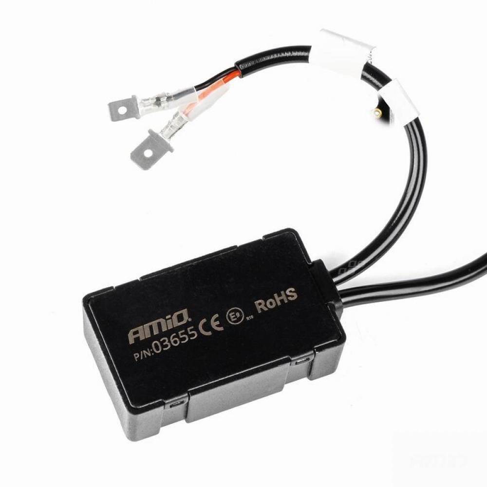 Set 2 becuri H1 2 LED-uri, 12-24V, 50W, 4300lm, 6000K, cu canbus, Amio 03655