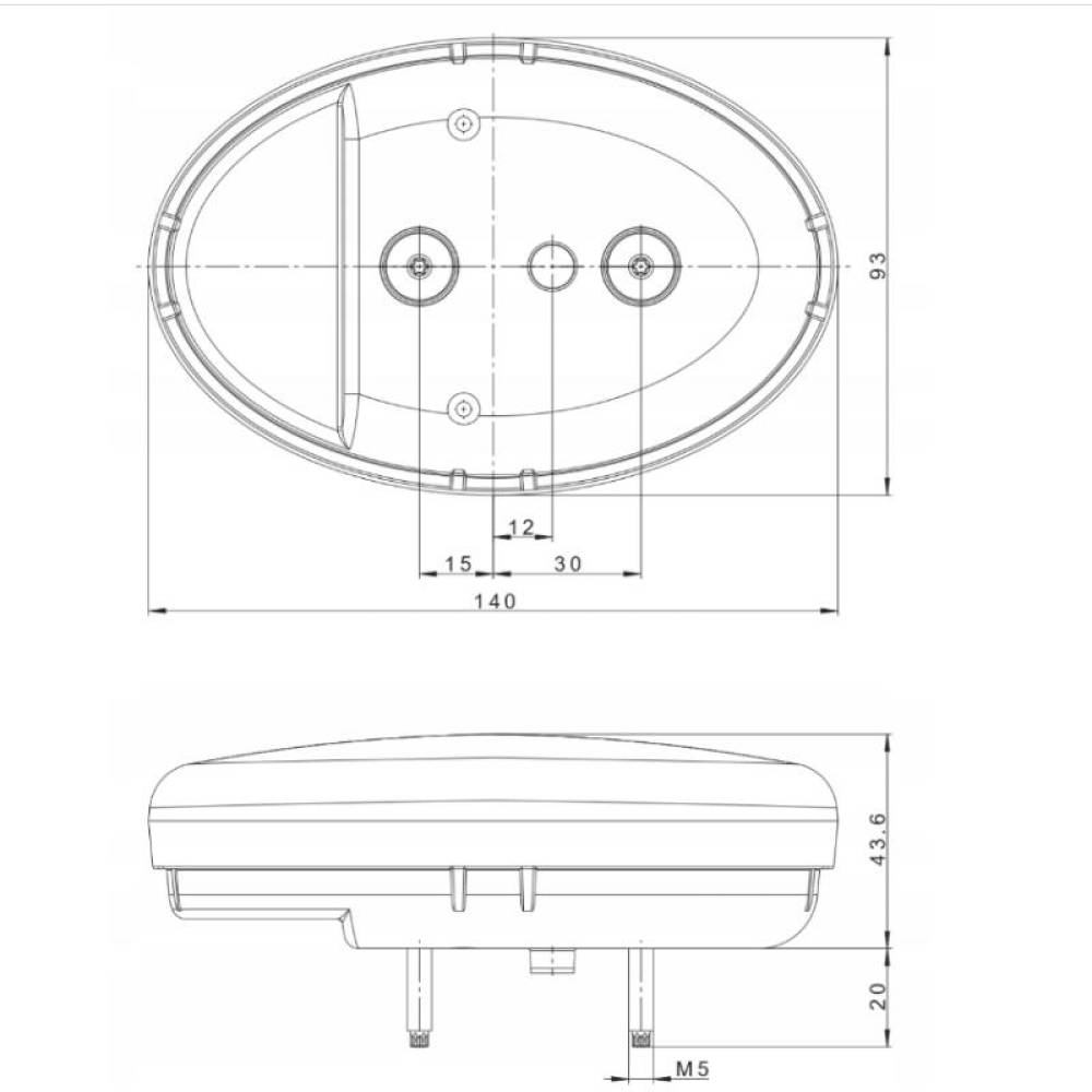 Lampa semnalizare fata cu pozitie 140x93, universala, John Deere, Ft-356 LED Fristom