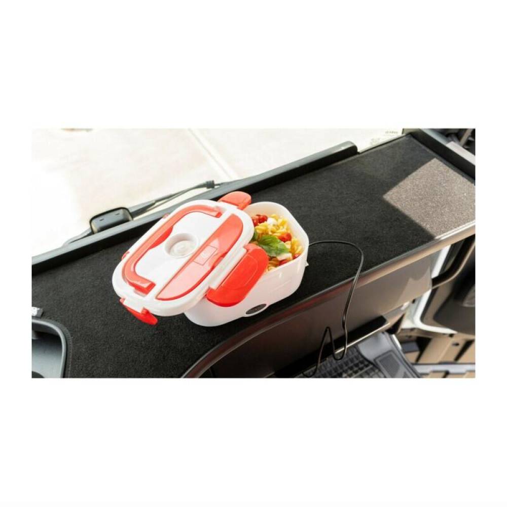 Caserola electrica portabila, 2 compartimente cu lingura, pentru camion, camping, 1.5L, 12-24V 50W, pentru incalzit mancarea, Lunch Box, AKC123 Lampa 
