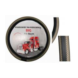Husa volan 44-46cm, camion, imitatie piele perforata, crem, PKR012 