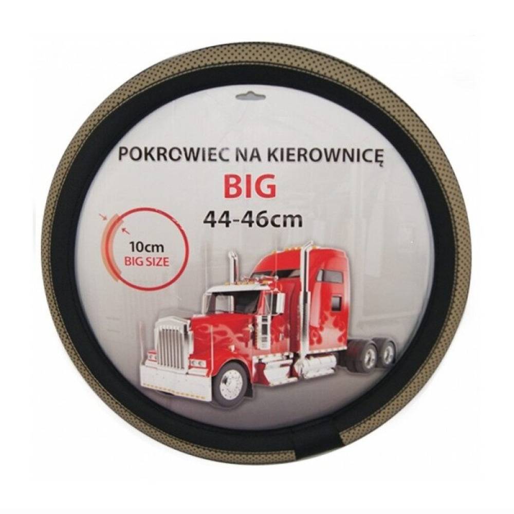 Husa volan 44-46cm, camion, imitatie piele perforata, crem, PKR012 